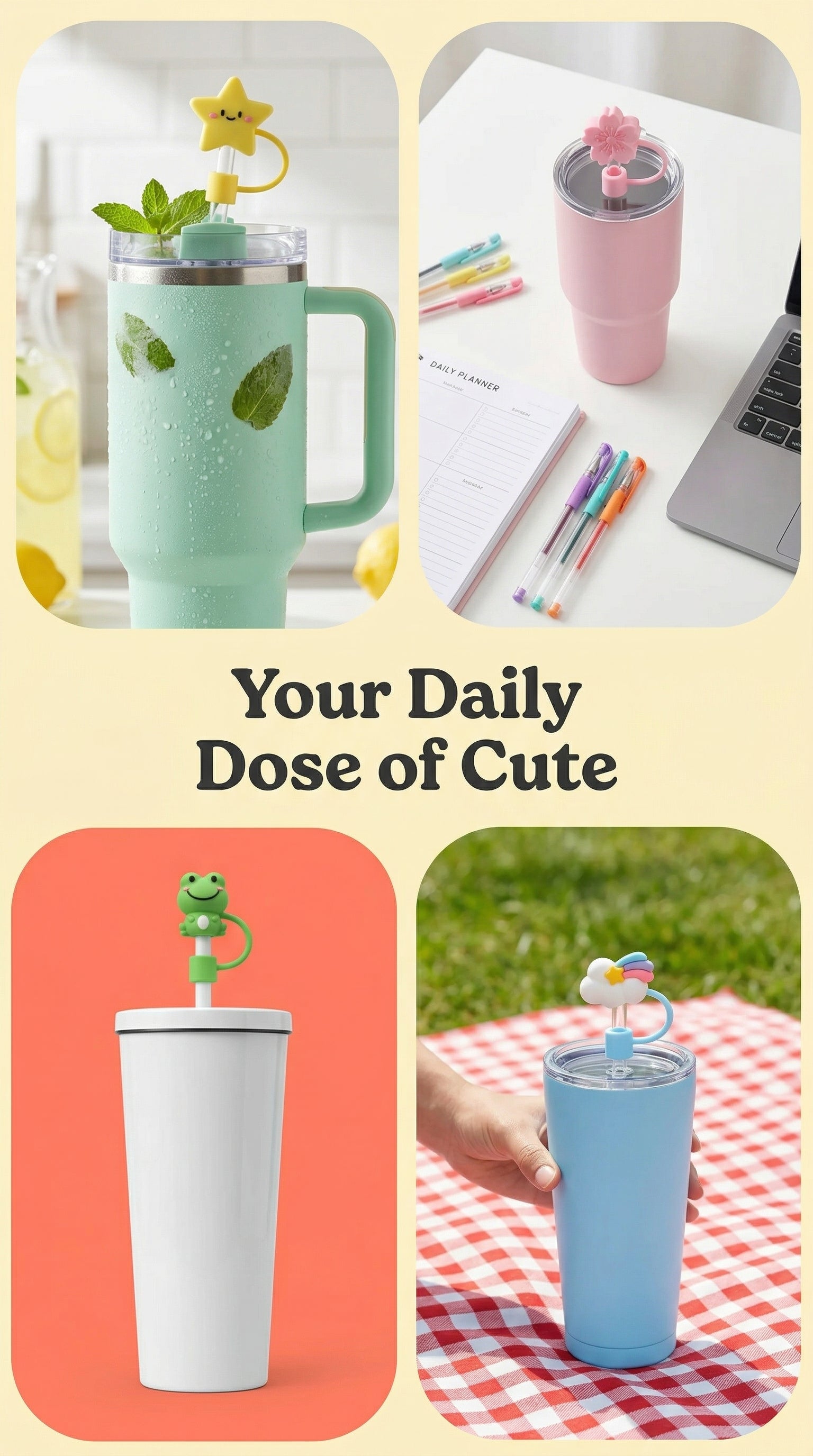 The Sip Cap Co/ Straw toppers